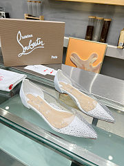Christian Louboutin White Follies Pvc Flats - 1