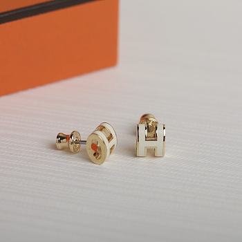 Hermes White Earrings