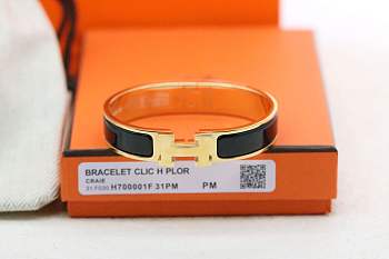 Hermes H Black Gold Bracelet