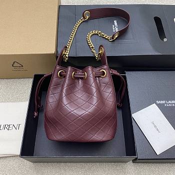YSL Cassandre bucket bag Red Wine 25x15.5x11cm