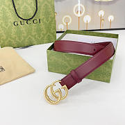 Gucci GG Marmont Thin Belt In Burgundy 3cm - 3