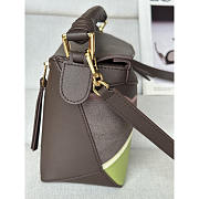Loewe Small Puzzle Edge Landscape Bag Calfskin Chocolate / Light Moss 24cm - 4