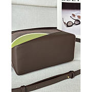 Loewe Small Puzzle Edge Landscape Bag Calfskin Chocolate / Light Moss 24cm - 3