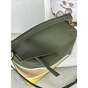 Loewe Small Puzzle Edge Landscape Bag Calfskin Bottle Green / Ochre 24cm - 5