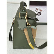 Loewe Small Puzzle Edge Landscape Bag Calfskin Bottle Green / Ochre 24cm - 4