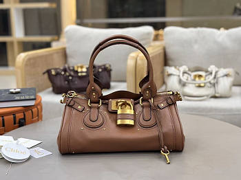 Chloe Paddington bag Grained leather Brown 36x18x18cm