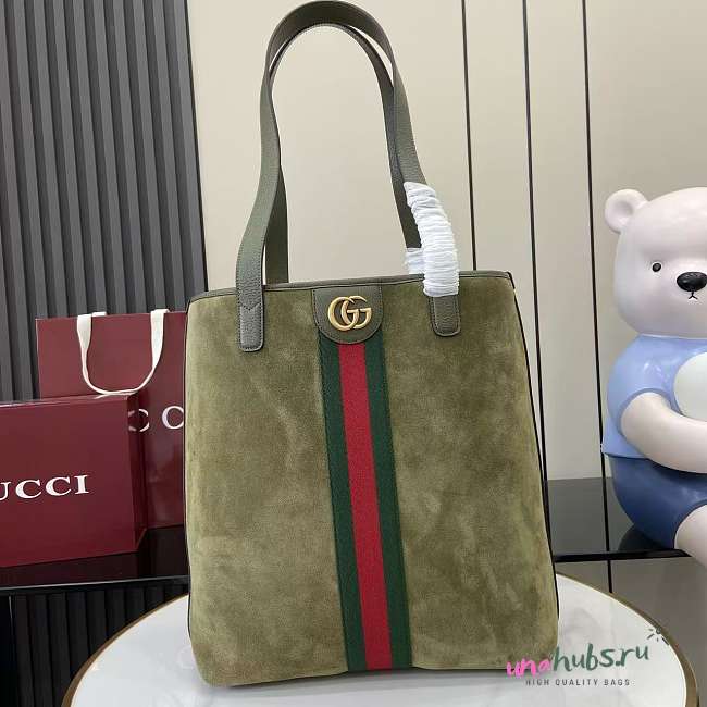 Gucci Ophidia medium tote bag Suede Green 36x30x12.5cm - 1