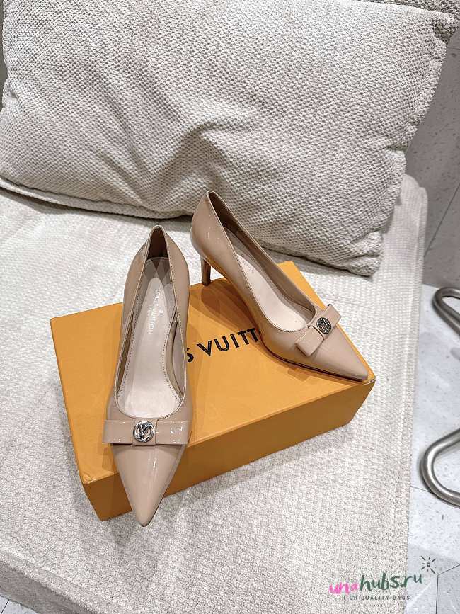 Louis Vuitton Nude Patent Heel 10cm - 1