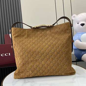 Gucci Large Beatrix Shopper Brown Suede 40x36x12cm