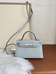 Hermes Mini Kelly Light Blue Silver Epsom 20cm - 1