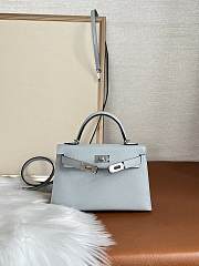 Hermes Mini Kelly Light Blue Silver Epsom 20cm - 2