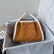 Chanel 25 Handbag Brown Suede 30x26x14cm - 4