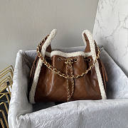 Chanel 25 Handbag Brown Lambskin 30x26x14cm - 1