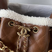Chanel 25 Handbag Brown Lambskin 30x26x14cm - 6