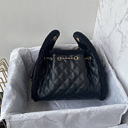 Chanel 25 Handbag Black Lambskin 30x26x14cm - 4