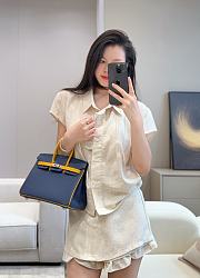 Hermes Birkin 25 Blue Yellow Togo Silver 25cm - 4