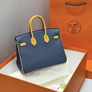 Hermes Birkin 25 Blue Yellow Togo Silver 25cm - 3