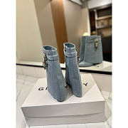 Givenchy Shark Lock Ankle Boots In Washed Denim Blue - 5