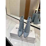 Givenchy Shark Lock Ankle Boots In Washed Denim Blue - 3