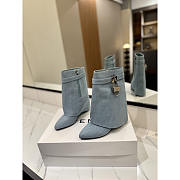 Givenchy Shark Lock Ankle Boots In Washed Denim Blue - 2