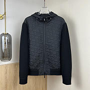Dior Oblique Hooded Blouson Jacket Black Cotton-Blend Knit - 1
