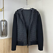 Dior Oblique Hooded Blouson Jacket Black Cotton-Blend Knit - 3