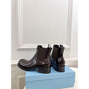Prada Chocolate Calfskin Chelsea Ankle Boots - 5