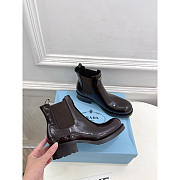 Prada Chocolate Calfskin Chelsea Ankle Boots - 3
