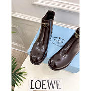 Prada Chocolate Calfskin Chelsea Ankle Boots - 2