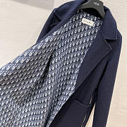 Dior Coat with Belt Blue Double-Sided Virgin Wool In Navy - 3