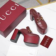 Gucci Women's platform Mule Red Horsebit 13cm - 3