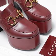 Gucci Women's platform Mule Red Horsebit 13cm - 2