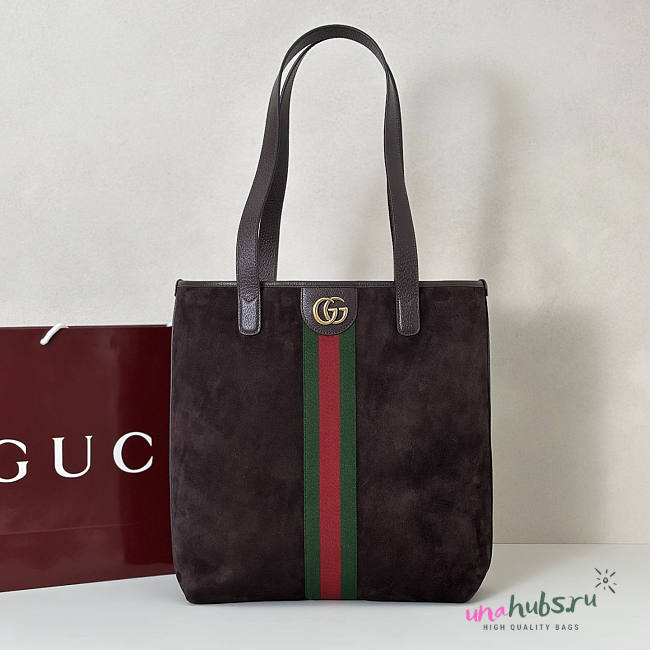 Gucci Ophidia medium tote bag Suede Brown 36x30x12.5cm - 1