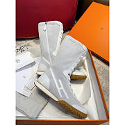 Hermes Lace Up Sneaker Suede White - 1