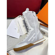 Hermes Lace Up Sneaker Suede White - 2