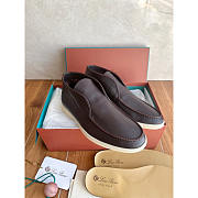 Loro Piana Open Walk Leather Boots In Dark Chocolate Brown - 1