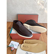 Loro Piana Open Walk Leather Boots In Dark Chocolate Brown - 4