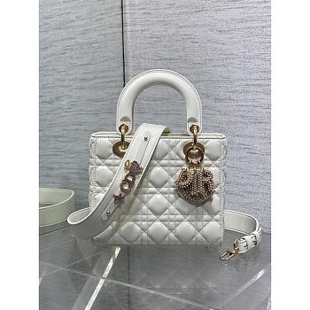 Dior Small Lady Dior My ABCDior Bag White 20cm