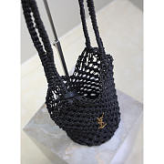  YSL Cassandre Large Tote In Crochet Black 35x13x13cm - 3