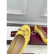 Gucci Ballet Flat With Half Horsebit Yellow Patent - 5