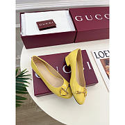 Gucci Ballet Flat With Half Horsebit Yellow Patent - 3