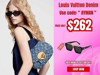 Louis Vuitton Denim Mini Pleaty Shoulder Bag