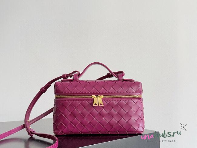 Bottega Veneta Bang Bang Intrecciato Vanity Case Pink 22x12.5x5cm - 1