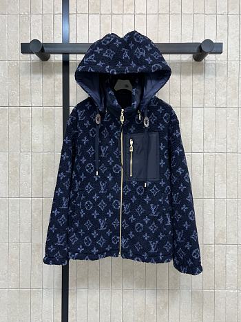 Louis Vuitton Denim-Effect Monogram Fleece Jacket