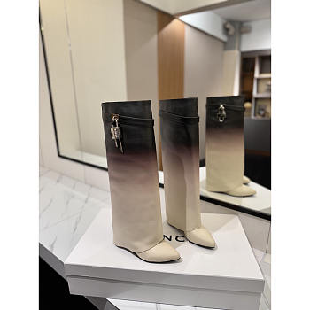 Givenchy Ombré Leather Shark Lock Knee-Length Boots