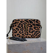 YSL Lou Leopard-Print Calf Hair Camera Bag 23x16x6cm - 1