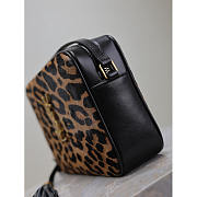 YSL Lou Leopard-Print Calf Hair Camera Bag 23x16x6cm - 4