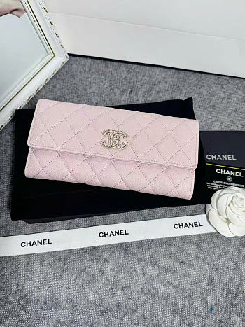 Chanel Wallet Pink Caviar 19.5x10x2.5cm