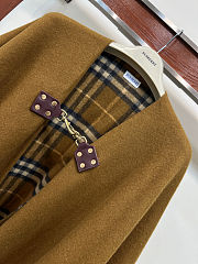 Burberry Reversible Check Wool Brown Cape - 2