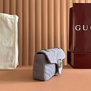 Gucci Marmont medium shoulder bag Grey Suede 26x15x7cm - 5
